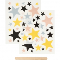 Rub-on transfer stickers sterren kleuren mix - 1 set