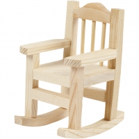 Miniatuur houten schommelstoel 8,8x5,5cm - 1 stuk