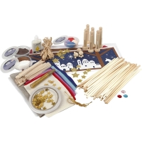 Knutselpakket kerststal maken klei vilt hout set - 1 set