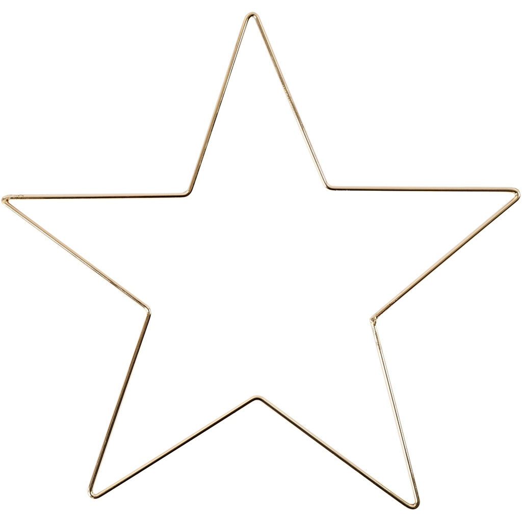 Metalen draad figuur ster goud - 30cm