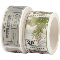 Decoratie washi tape herfst tickets 20+25 mm - 2 rollen