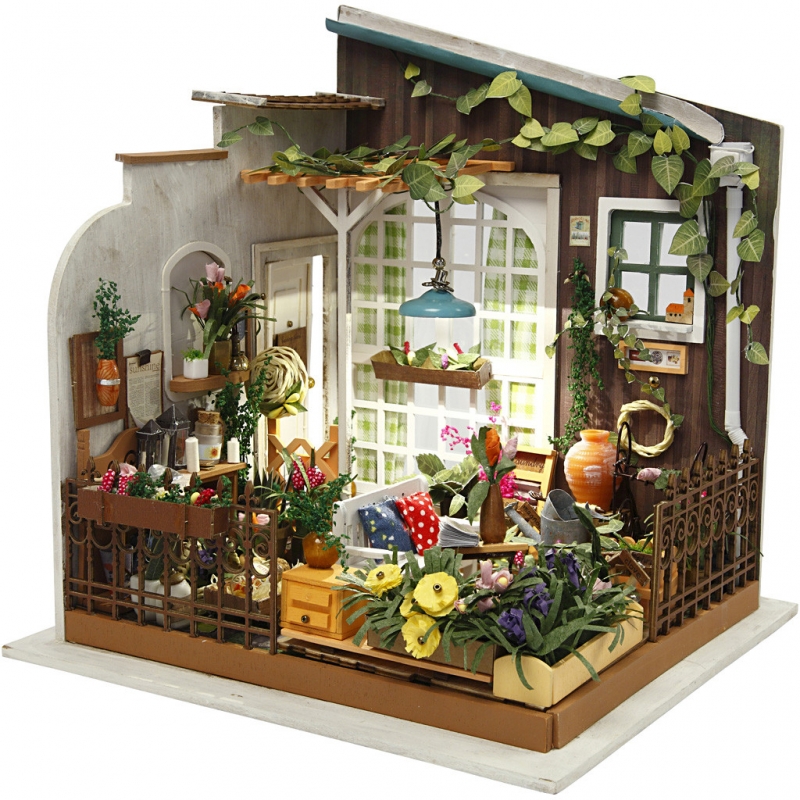 Doorbraak als je kunt Bekijk het internet Bouwpakket mini huis tuinkamer incl. miniaturen 21x19,5cm - 1 set -  creaknutselen.nl