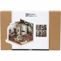 Bouwpakket mini huis tuinkamer incl. miniaturen 21x19,5cm - 1 set