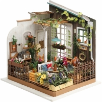 Bouwpakket mini huis tuinkamer incl. miniaturen 21x19,5cm - 1 set