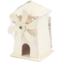 Houten windgong windmolen 12x7cm - 1 stuk
