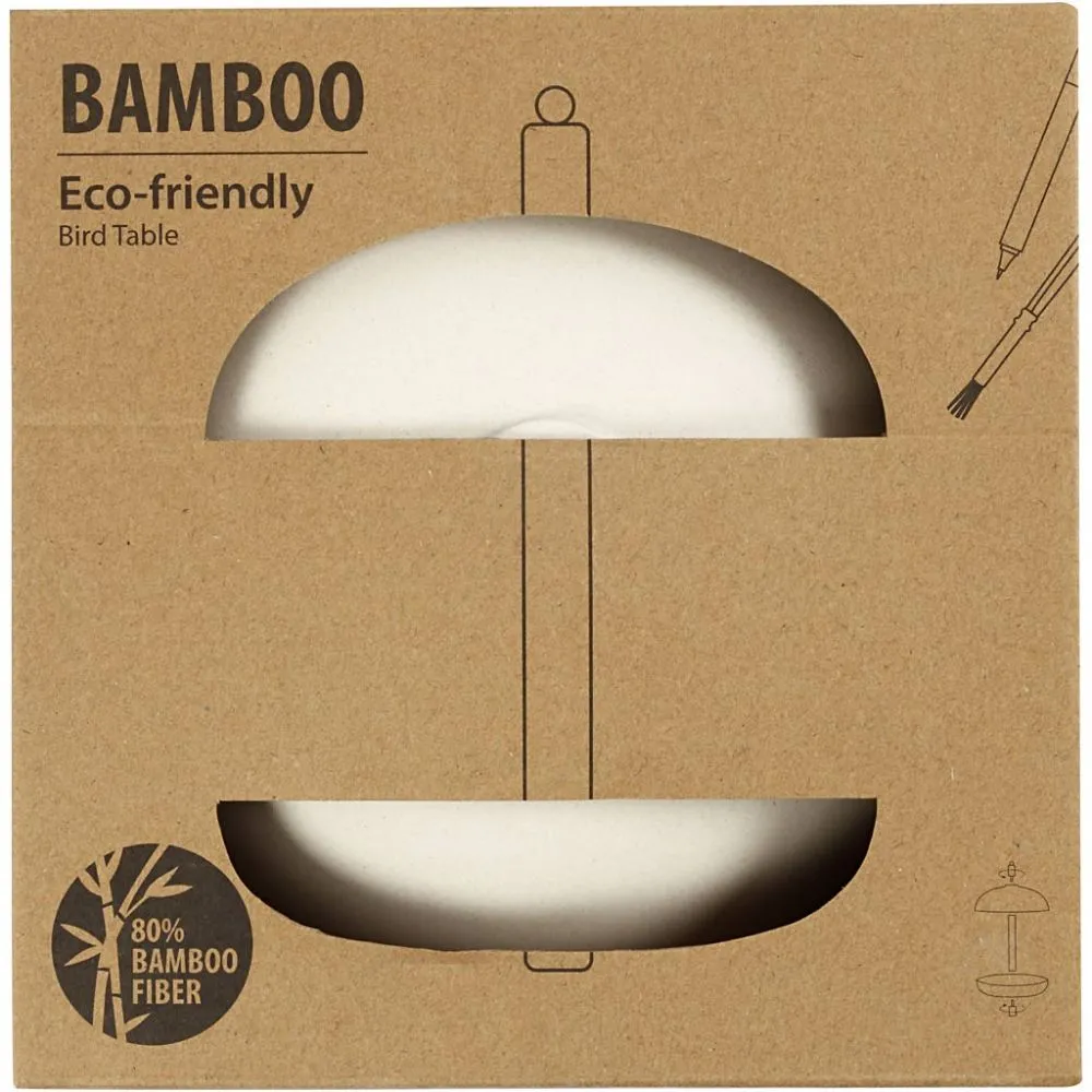 Vogel voederschaal eco bamboe vezels 23,5x20cm - 1 stuk