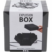 Basis cadeau verrassings explosie box zwart 12x12x12cm 1-set