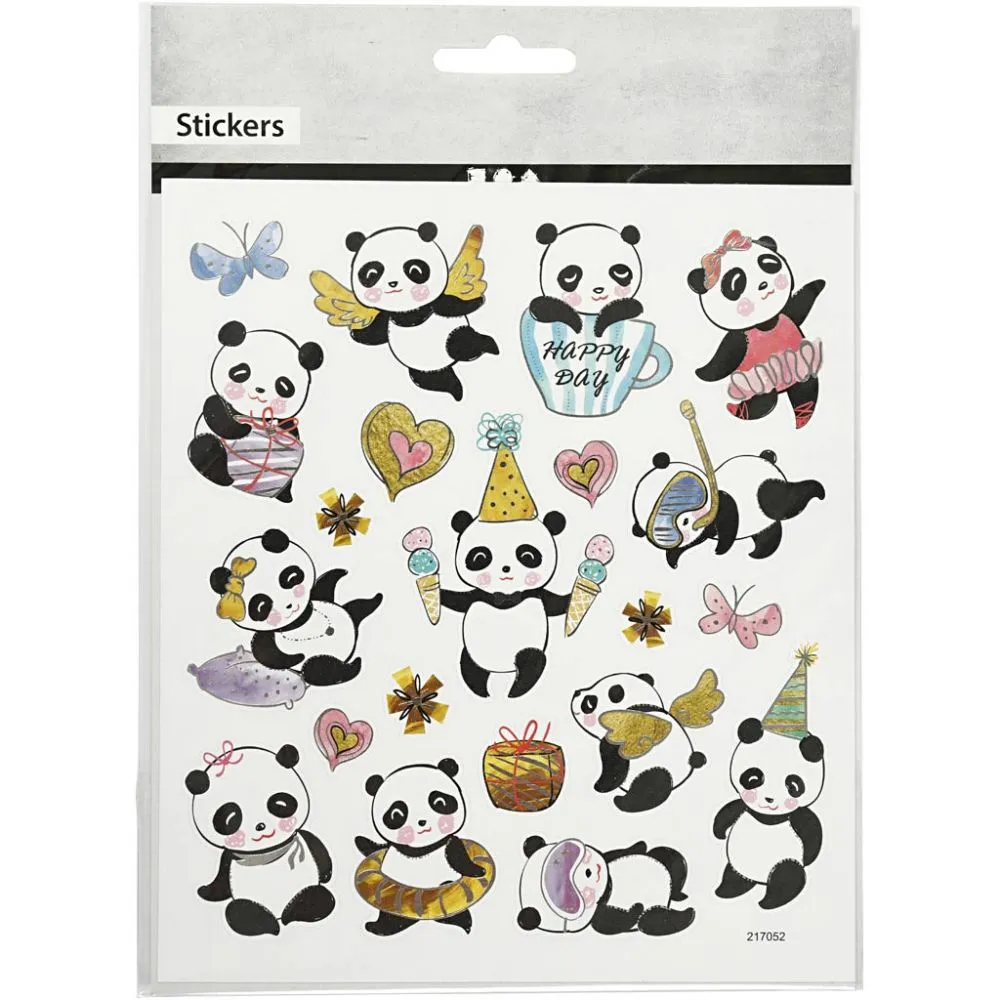 Stickers panda folie details 15x16,5cm - 1 vel