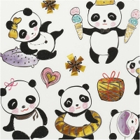 Cadeau stickers panda folie 21 stuks