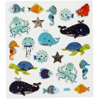 Stickers zee dieren folie details 15x16,5cm - 1 vel