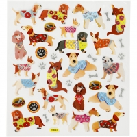 Stickers honden glitter details 15x16,5cm - 1 vel