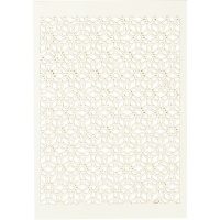 Patroonkarton bloem off white A6 - 10 stuks