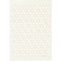 Gestanst karton bloemen raster off-white 10,5x15 cm 200 gr 10 stuks