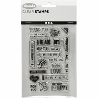 Silicone clear stempels quote teksten assorti - 1 vel  11x15,5 cm