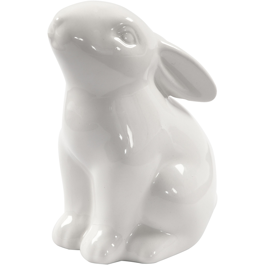 Porseleinen konijntjes wit 9x5,5cm - 12 stuks