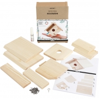 Knutselpakket houten vogelhuisje 16x13cm - bouwpakket