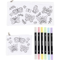 Hobbyset Textiel Vlinders Decoreren met textielstiften.