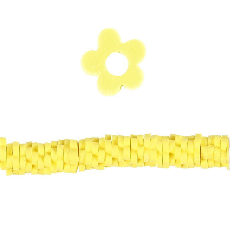 Klei kralen bloem geel 5-6mm - 145 stuks