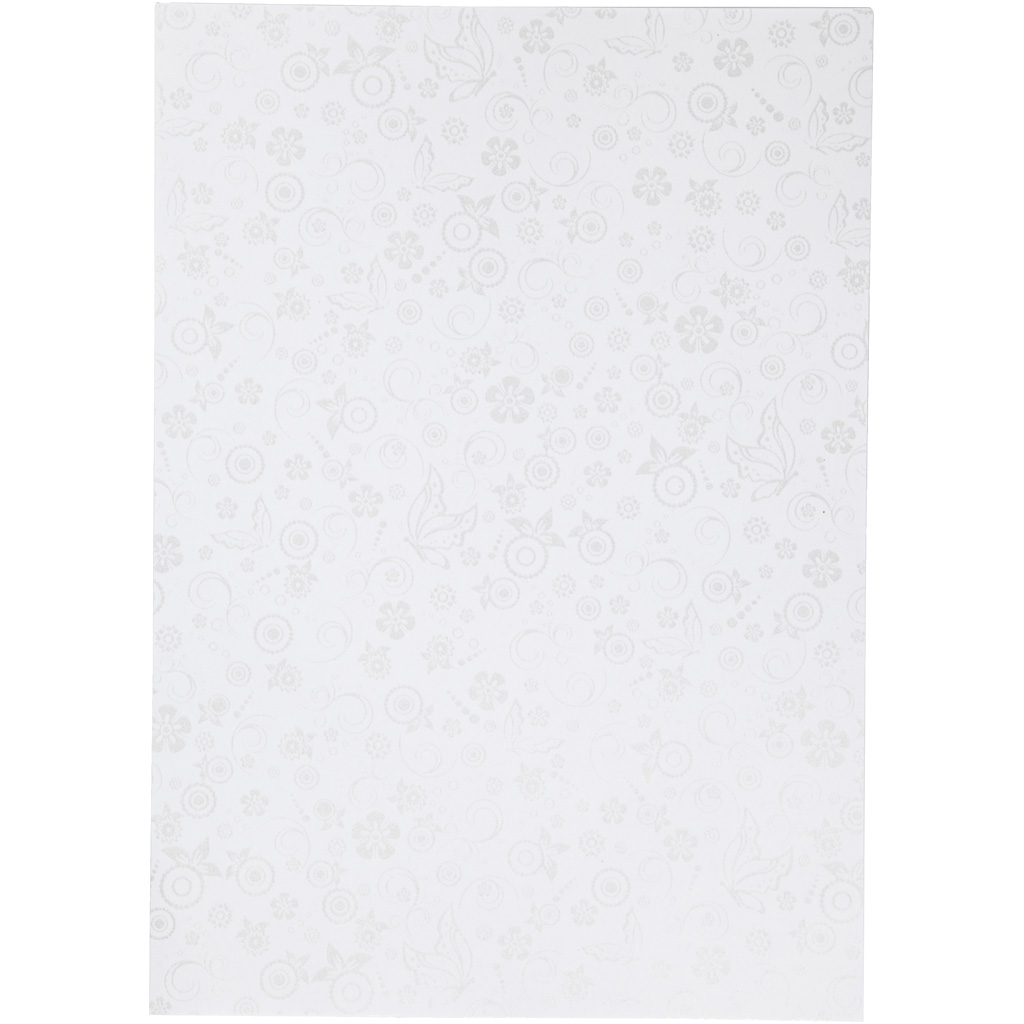 Glanzend papier wit zilver print vlinders 80gr A4 - 20 vel