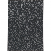 Bedrukt knutsel papier zwart zilver design 80gr  A4 - 20 vellen