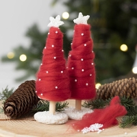 Kerstboom op voet 15.5x5cm - 1 stuk