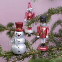 Decoratiehanger sneeuwpop 8x3.5cm 1 stuk