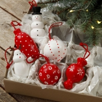 Decoratiehanger sneeuwpop 8x3.5cm 1 stuk