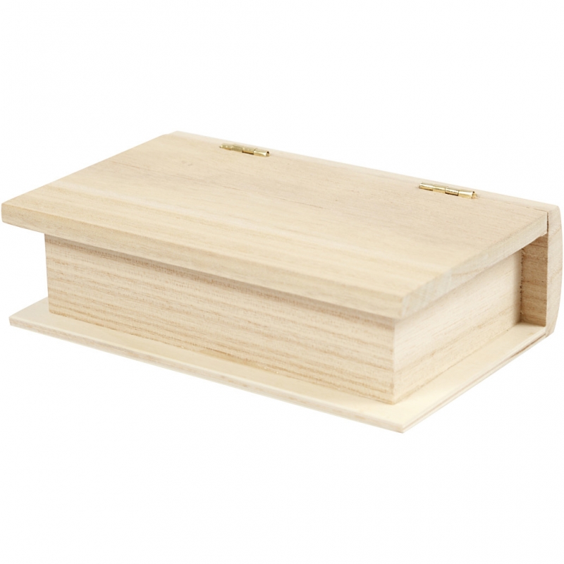 kapitalisme Nu lezing Blank houten klep doosje boek vorm 14x9cm - 1 stuk - creaknutselen.nl