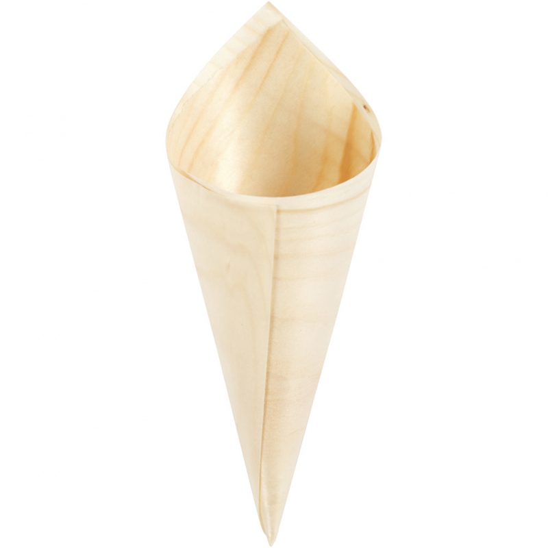 Houten puntzakken cones dun fineer 12.5x5cm 12 stuks