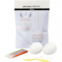 Mini knutselpakketje plastic eieren kleuren - 1 set