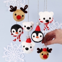 Knutselpakket klei kerst 7 winter figuren hangers - 1 set