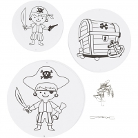 Mobiel maken inkleuren karton figuren piraten - 1 set