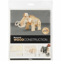 Knutselpakket constructie figuur Mammoet 3D Puzzel 20.5cm - 1 set