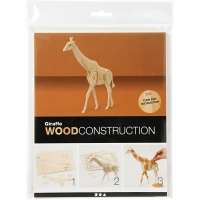 Knutselpakket constructie figuur Giraf 3D Puzzel 20cm - 1 set