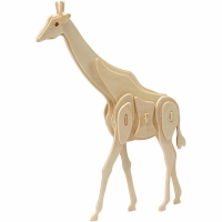 Knutselpakket constructie figuur Giraf 3D Puzzel 20cm - 1 set