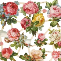 Vintage uitgestanste rozen knipvellen 16,5 &times; 23,5 cm &ndash; 2 vellen