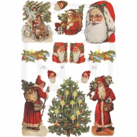 Vintage kerstmis plaatjes 16,5x23,5 cm 30 vellen
