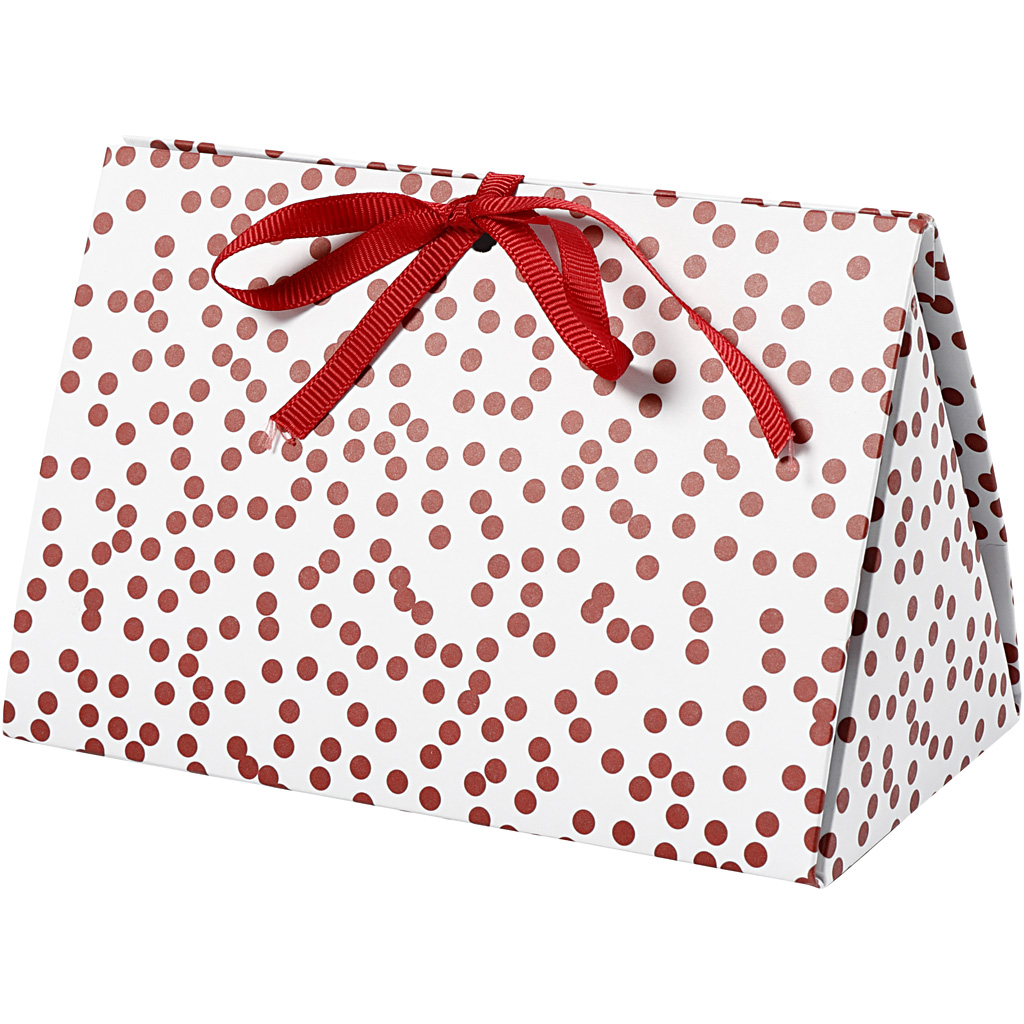 Cadeau doosjes dots rood wit 15x7x8cm - 3 stuks