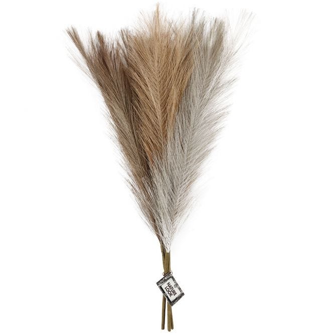 Kunststof pluimtakken pampasgras bruin beige grijs 50cm - 3 takken