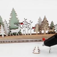 DIY blank houten Advents Kalender rendieren 40x3,6x12 cm - 1 stuk
