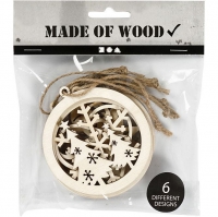Kerst decoratie 8cm assortie 6 stuks