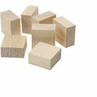 Kleine blanco houten blokjes 4x4x2cm - 50 stuks