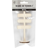 Houten miniatuur wegwijzer paal 6x12cm