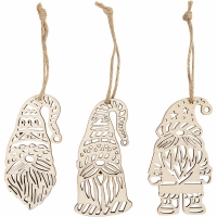 Decoratie hangers Kerst kabouters 8x4cm 6 stuks