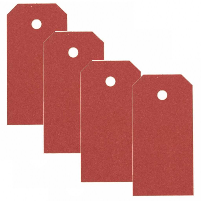 Kartonnen cadeau labels rood 4x8cm - 1000 stuks