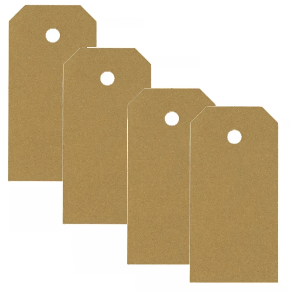 Kartonnen cadeau labels goud 4x8cm - 1000 stuks