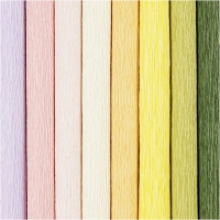 Crepepapier lichte pastel kleuren 8 rollen 25x60 cm