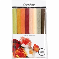 Crepepapier pastel kleuren 8 rollen 25x60 cm