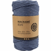 Macrame touw 4mm blauw 55 meter