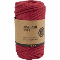 Macrame touw 4mm rood  55 meter